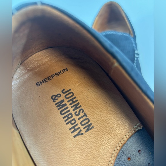 Johnston & Murphy Cord Venetian loafers 8 nubuck sheepskin leather navy main image 16